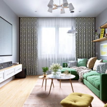 Kā izveidot stilīgu dzīvojamās istabas dizainu Hruščovā? -5