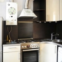 Kuchyně v Chruščově s plynovým ohřívačem vody: možnosti ubytování, 37 fotografií-3