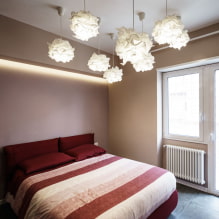 Lysekroner på soverommet: hvordan lage komfortabel belysning (45 bilder) -8