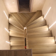Osvetlenie schodiska v dome: skutočné fotografie a príklady osvetlenia-5