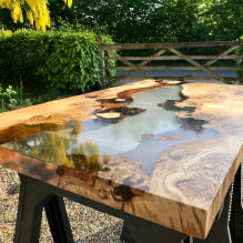 Stôl vyrobený z epoxidovej živice: typy, MK na výrobu s videom (50 fotografií) -8
