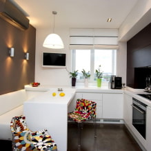 Hoe een keuken van 9 m² uit te rusten? (beste ontwerp, 62 foto's) -0