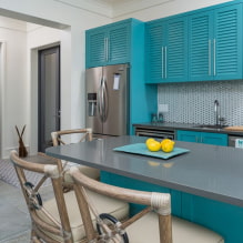 Nhà bếp màu ngọc lam: Hơn 60 bức ảnh về nội thất, ý tưởng thiết kế-0