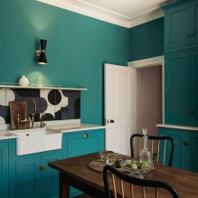 Nhà bếp màu ngọc lam: Hơn 60 bức ảnh trong nội thất, ý tưởng thiết kế-2