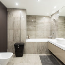 Minimalisme på badeværelset: 45 fotos og designideer-0
