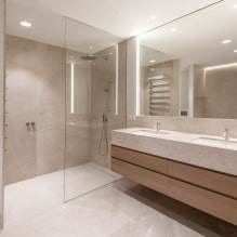 Minimalisme på badeværelset: 45 fotos og designideer-3