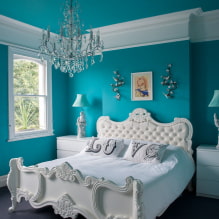 Slaapkamer in turquoise tinten: ontwerpgeheimen en 55 foto's-0