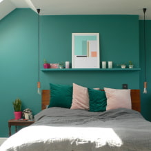 Slaapkamer in turquoise tinten: designgeheimen en 55 foto's-1
