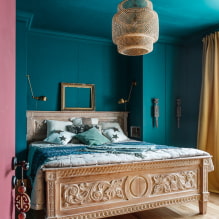 Turkuaz tonlarında yatak odası: tasarım sırları ve 55 fotoğraf-3
