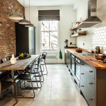 Keuken zonder bovenkasten: huidig ​​ontwerp, 51 foto's-5