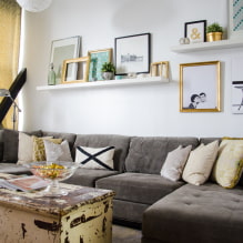 15 labākās viesistabas sienu dekorēšanas idejas virs dīvāna