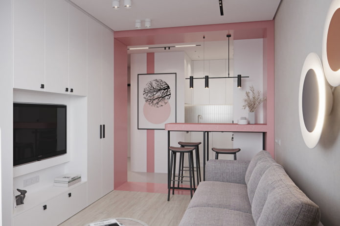 Proiect elegant de euro-apartament de 33 mp în Sankt Petersburg
