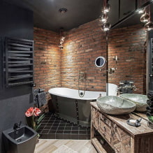 Melna vannas istaba: fotogrāfijas un dizaina-dizaina noslēpumi-0