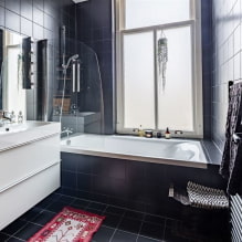 Musta kylpyhuone: valokuvia ja suunnittelun salaisuuksia-2
