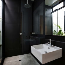 Zwarte badkamer: foto's en ontwerpgeheimen-5