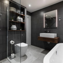 Sort badeværelse: fotos og designhemmeligheder af dekoration-8