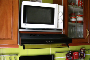 Unde se pune cuptorul cu microunde în bucătărie?