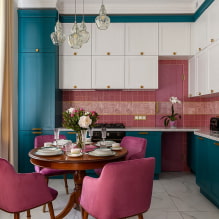 Sự kết hợp màu sắc trong nội thất của nhà bếp-1