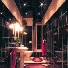 תקרת מתיחה בחדר האמבטיה: יתרונות וחסרונות, סוגים ודוגמאות לעיצוב -3