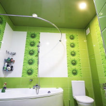 Τέντωμα οροφής στο μπάνιο: πλεονεκτήματα και μειονεκτήματα, τύποι και παραδείγματα του σχεδιασμού-5