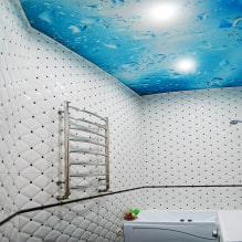 Stretch strop v kúpeľni: klady a zápory, typy a príklady dizajnu-6