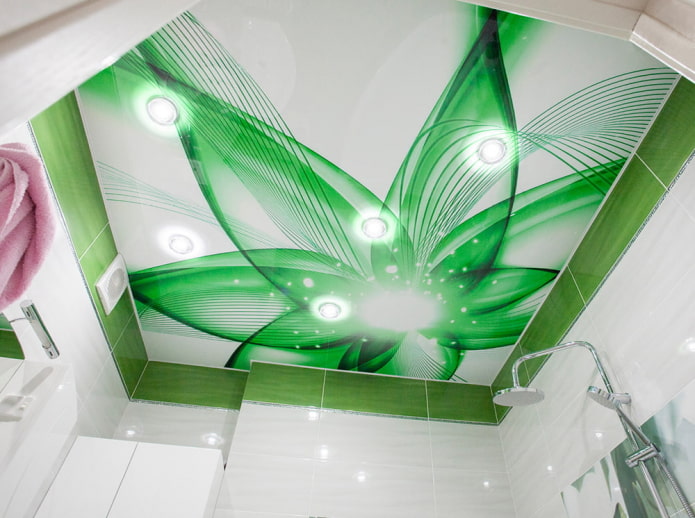تمتد السقف في الحمام: إيجابيات وسلبيات وأنواع وأمثلة للتصميم