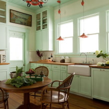 Mėtų spalvos-3 virtuvės dizaino ypatybės