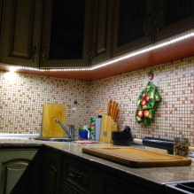 Belysning i køkkenet under skabe: valg af nuancer og trin-for-trin instruktioner-3