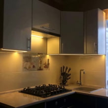 תאורה במטבח מתחת לארונות: ניואנסים של בחירה והוראות שלב אחר שלב -4