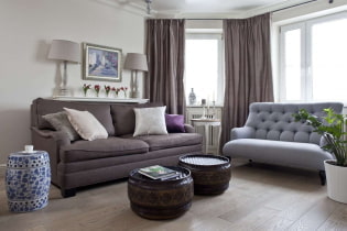 Design obývacího pokoje se dvěma pohovkami