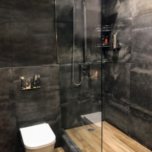 Kuinka sisustaa kylpyhuoneen sisustus tummilla väreillä? -2