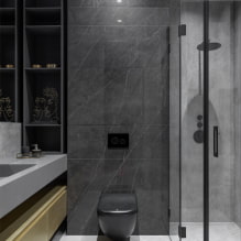 Kuinka sisustaa kylpyhuoneen sisustus tummilla väreillä?