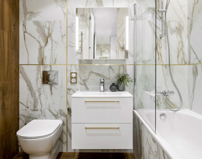 Design del bagno in marmo