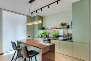 Cum să decorați un interior de bucătărie în culoarea fistic?