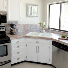 Opzioni di design della cucina con un lavandino nell'angolo-1