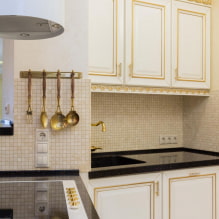 Hoe gouden kleur te gebruiken in het interieur van de keuken? -3