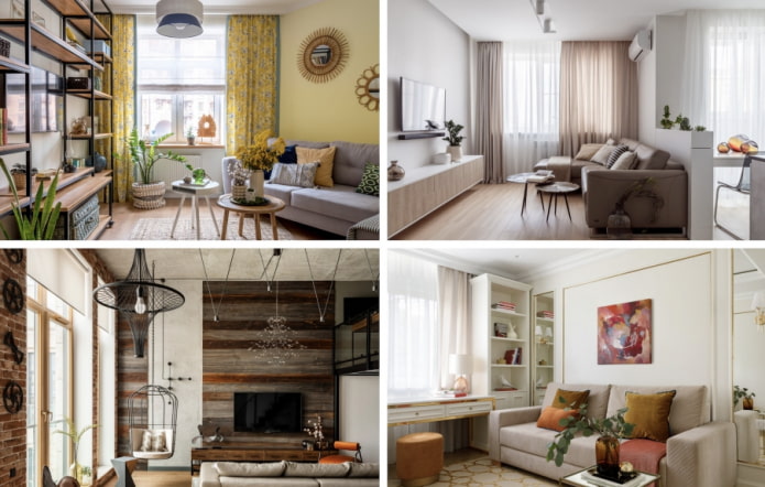Výběr hotových barevných kombinací v interiéru obývacího pokoje