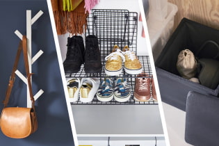 Organisation der Lagerung im Flur mit Waren von IKEA