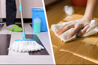 Er det bedre at moppe gulvet med hænderne eller med en moppe?