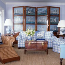 Morský štýl v interiéri: popis, výber farieb, povrchových úprav, nábytku a dekoru-2