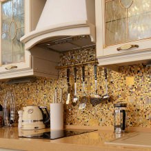 Mozaikli mutfaklar: tasarımlar ve yüzeyler-9
