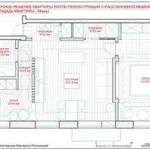 Dispozice a design bytu o velikosti 54 m2. m-18