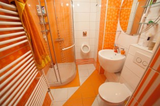 Vannas istabas dizains oranžā krāsā
