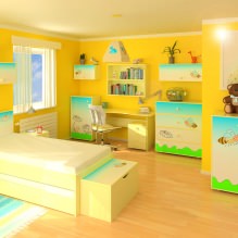 Cameră pentru copii în tonuri galbene-15