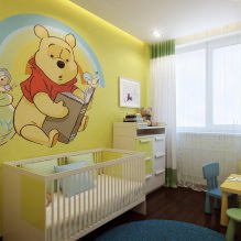غرفة الأطفال بألوان صفراء -9