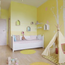 Cameră pentru copii în tonuri galbene-12