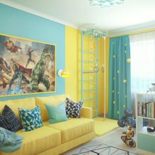 غرفة الأطفال بألوان صفراء -5