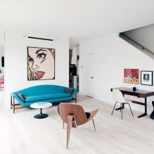 Pop art stil i interiøret: designfunktioner, valg af finish, møbler, malerier-17