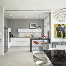 Pavimento bianco all'interno: tipi, design, combinazione con il colore di pareti, soffitto, porte, mobili-6
