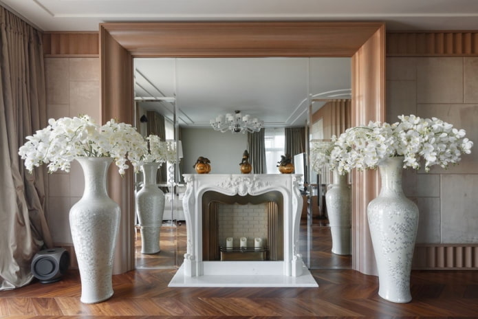 Podlahové vázy v interiéru: typy, design, tvar, barva, styl, možnosti plnění